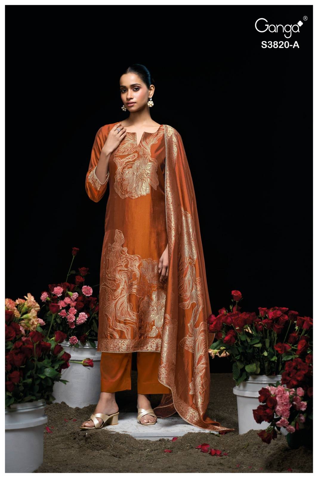 ENOLE 3820 Series By GANGAFASHION Stylish Beautiful Colourful PURE VISCOSE Dresses At Wholesale Price